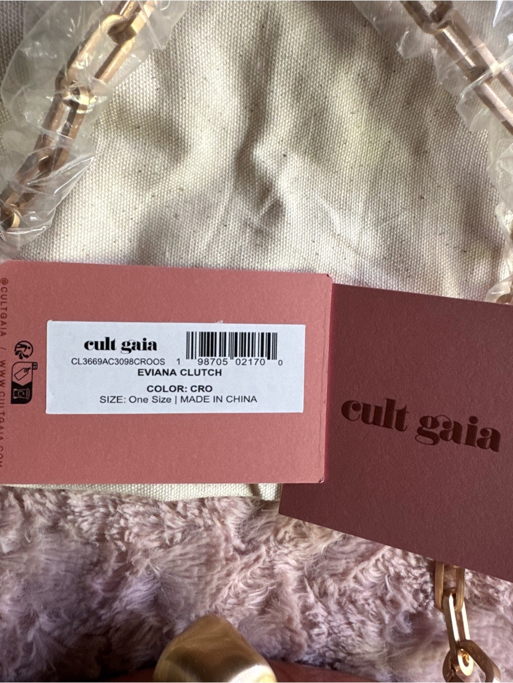 cult gaia glossy marbled resin clutch in mauve - Picture 3 of 15